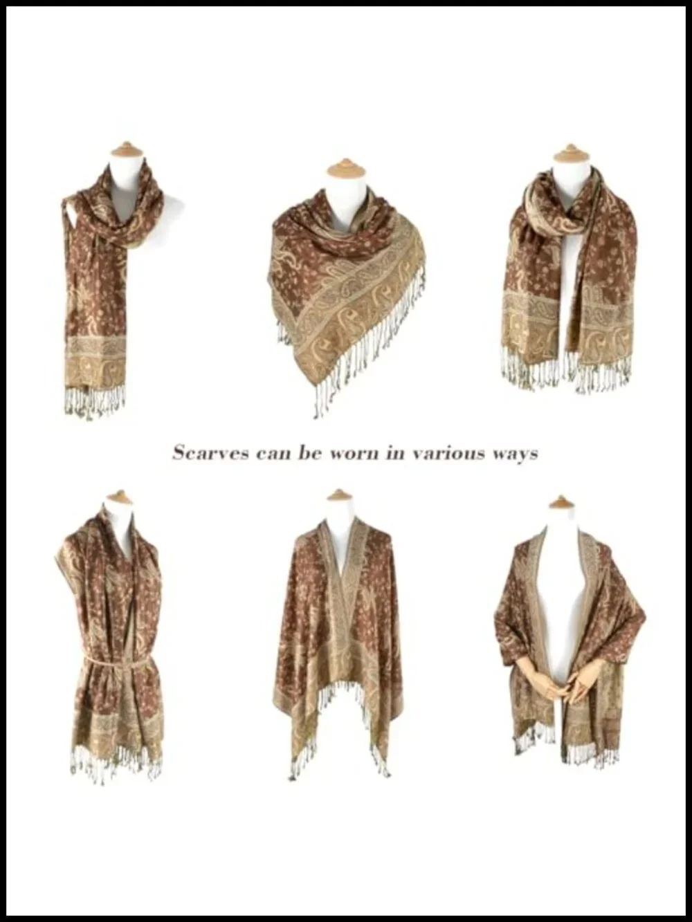 Reversible Paisley Pashmina Shawl Wrap for Women Evening Dresses Lightweight